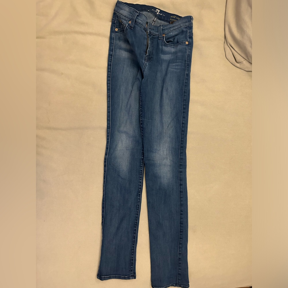 7 for all kind skinny stretch jeans - medium wash
